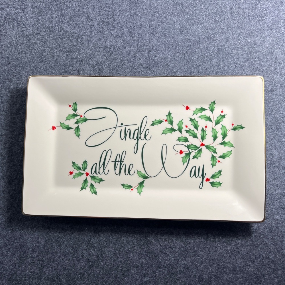 Lenox Holiday Jingle All The Way Christmas Platter Serving Tray 8.75 X 14.5 New